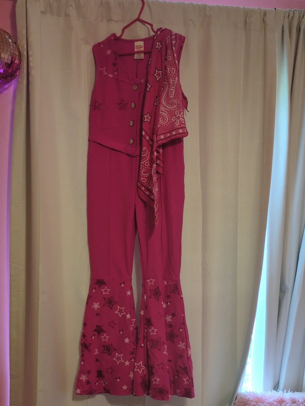 Barbie Pink Western Cowgirl Jumpsuit with Bandana